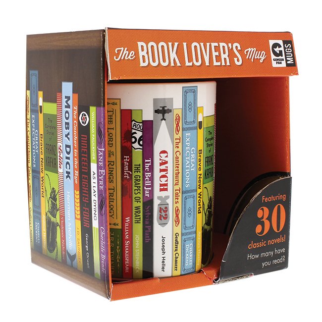 Image for The Book Lover's Mug: Featuring 30 classic novels! How many have you read? *** Temporarily Out of Stock ***