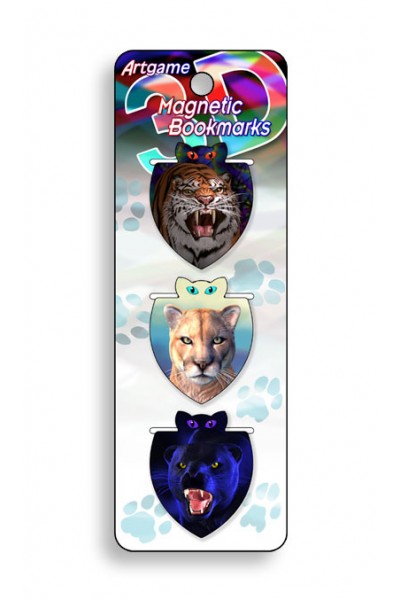 Image for Big Cats 3D Magnetic Bookmark 3 pack