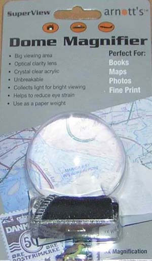 Image for Acrylic Dome Magnifier 75mm diameter 3X Magnification *** TEMPORARILY OUT OF STOCK ***