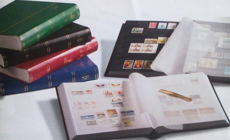 Image for Stamp Album: A4 Basic Stockbook 64 White Pages (with horizontal centre strip) - Black Cover