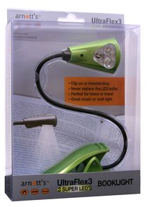 Image for UltraFlex3 Triple Super LED Booklight - Green Colour (uses 3 AAA Batteries) *** OUT OF STOCK ***