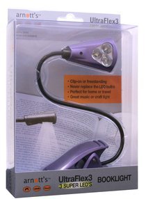 Image for UltraFlex3 Triple Super LED Booklight - Purple Colour (uses 3 AAA Batteries)