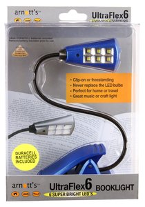 Image for UltraFlex6 Six Super LED Booklight - Blue Colour (uses 3 AAA Batteries included)