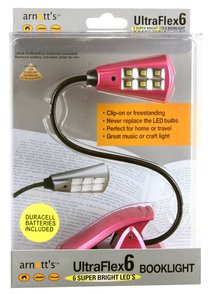Image for UltraFlex6 Six Super LED Booklight - Pink Colour (uses 3 AAA Batteries included) *** OUT OF STOCK ***