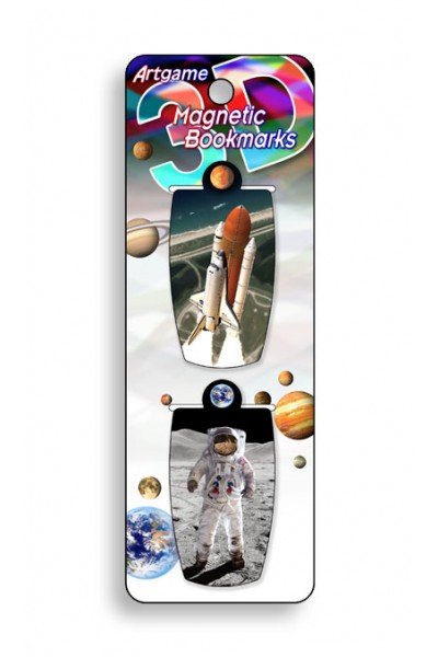 Image for Moon Walk 3D Magnetic Bookmark 2 pack