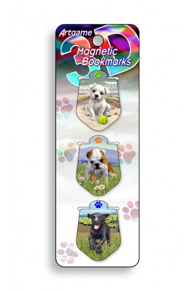 Image for Puppies 3D Magnetic Bookmark 3 pack