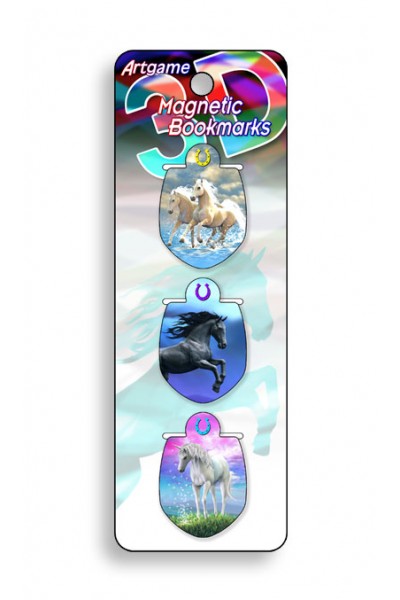 Image for Horses 3D Magnetic Bookmark 3 pack