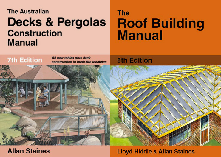 Image for 2 Book Set: The Australian Decks and Pergolas Construction Manual 7th Edition + The Roof Building Manual 5th Edition