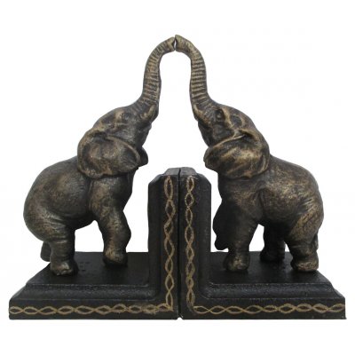 Image for Hand Painted Cast Iron Elephant Bookends *** Temporarily Out of Stock ***