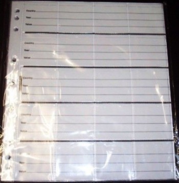 Image for 10 Coin Deluxe Refils to suit Renniks Coin Album CR20 (20 Pockets per sheet) 