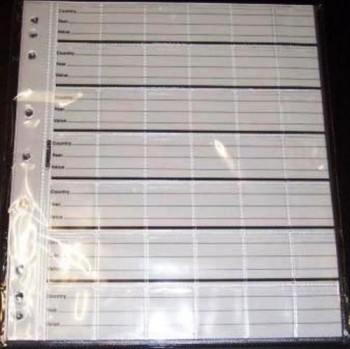 Image for 10 Coin Deluxe Refils to suit Renniks Coin Album CR42 (42 Pockets per sheet)