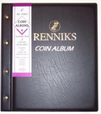 Image for Renniks Coin Album - Red padded leatherette cover - including 6 coin album pages