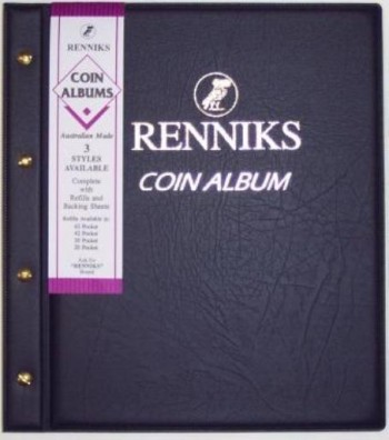 Image for Renniks Coin Album - Blue padded leatherette cover - including 6 coin album pages